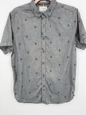 Cactus Man Ricky Singh Men's‎ Short Sleeve Skull Slim fit Medium Button Up Goth